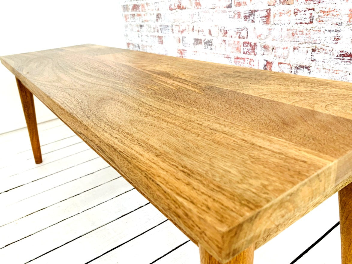 Mid-Century Modern Living Hardwood Dining Bench