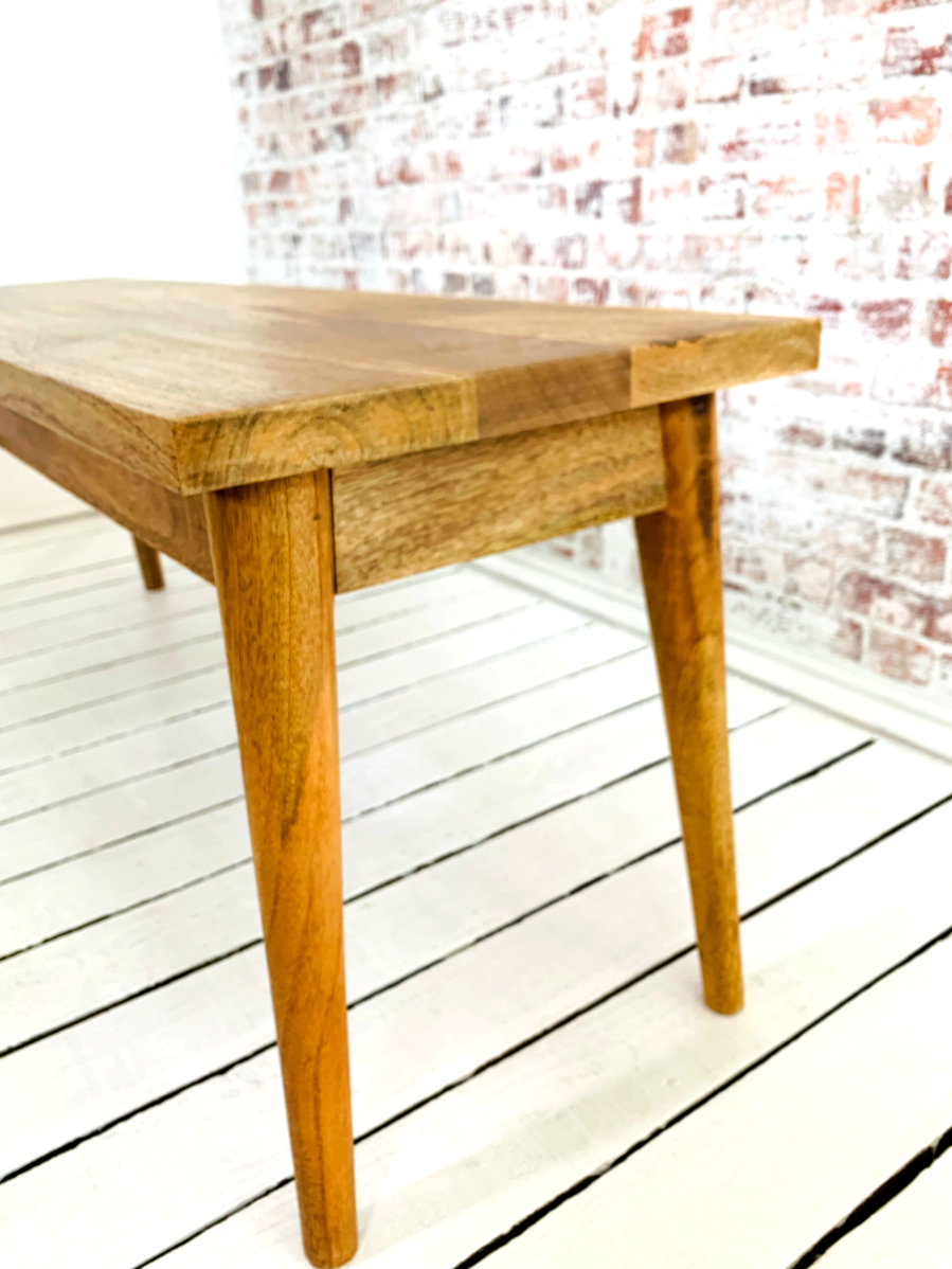 Mid-Century Modern Living Hardwood Dining Bench