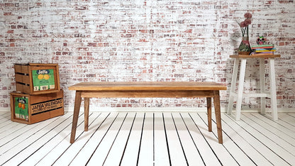 Mid-Century Modern Living Hardwood Dining Bench
