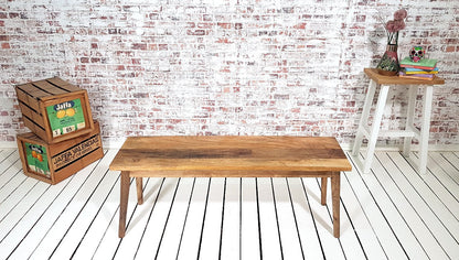 Mid-Century Modern Living Hardwood Dining Bench