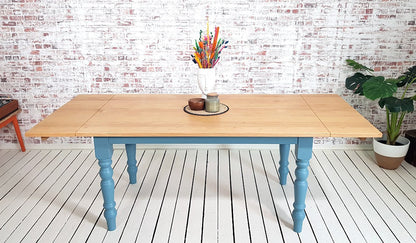 Prime Grade Extending Oak Farmhouse Dining Table - All Sizes - Any Farrow & Ball Colour