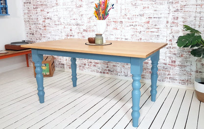 Prime Grade Extending Oak Farmhouse Dining Table - All Sizes - Any Farrow & Ball Colour