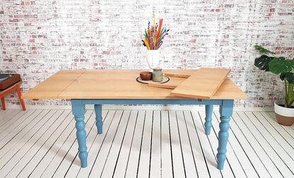 Prime Grade Extending Oak Farmhouse Dining Table - All Sizes - Any Farrow & Ball Colour