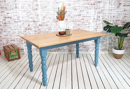 Prime Grade Extending Oak Farmhouse Dining Table - All Sizes - Any Farrow & Ball Colour