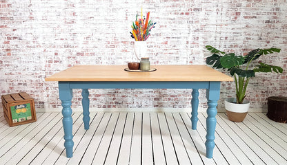 Prime Grade Extending Oak Farmhouse Dining Table - All Sizes - Any Farrow & Ball Colour