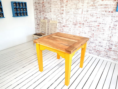 Tapered Leg Extending Farmhouse Dining Table to Seat Eight People - Modern Rustic Style