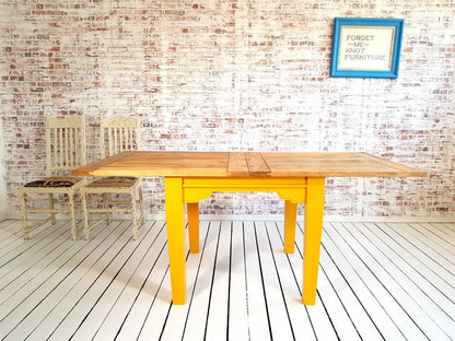 Tapered Leg Extending Farmhouse Dining Table to Seat Eight People - Modern Rustic Style