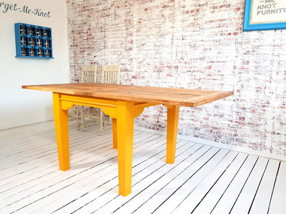 Tapered Leg Extending Farmhouse Dining Table to Seat Eight People - Modern Rustic Style