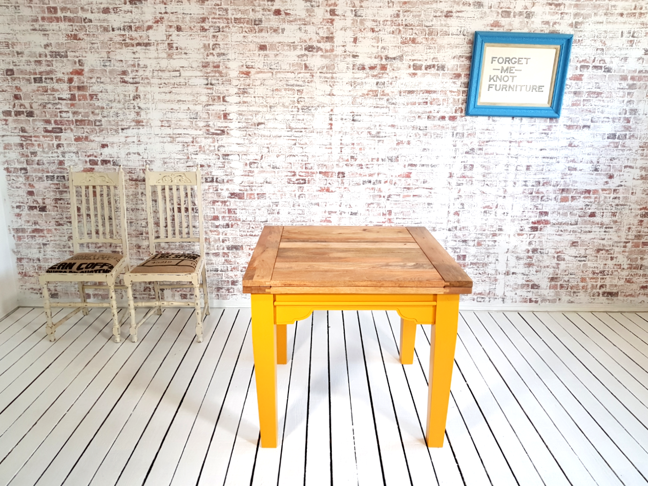 Tapered Leg Extending Farmhouse Dining Table to Seat Eight People - Modern Rustic Style