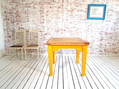 Tapered Leg Extending Farmhouse Dining Table to Seat Eight People - Modern Rustic Style