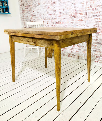 Extendable Mid-Century Rustic Modern Folding Dining Table