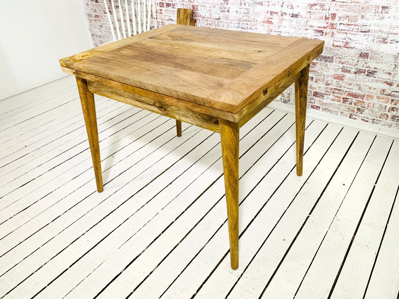 Extendable Mid-Century Rustic Modern Folding Dining Table