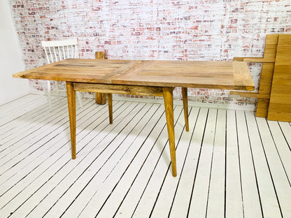 Extendable Mid-Century Rustic Modern Folding Dining Table