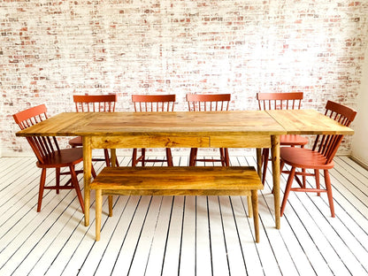 Mid-Century Extending Dining Table with Painted Nordic Chairs