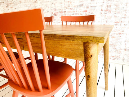 Mid-Century Extending Dining Table with Painted Nordic Chairs