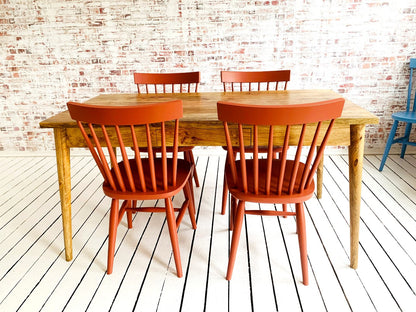 Mid-Century Extending Dining Table with Painted Nordic Chairs