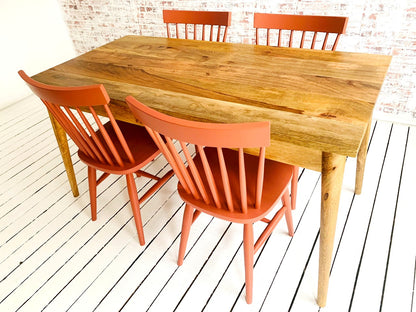 Mid-Century Extending Dining Table with Painted Nordic Chairs