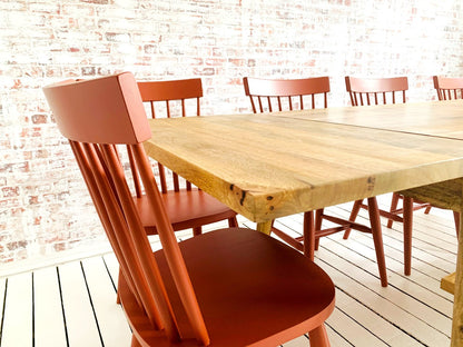 Mid-Century Extending Dining Table with Painted Nordic Chairs