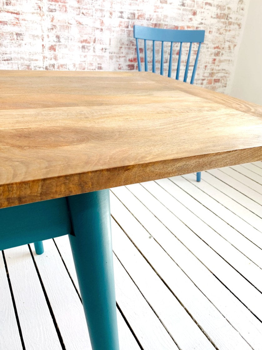 Painted Finish Extendable Mid-Century Rustic Modern Folding Dining Table