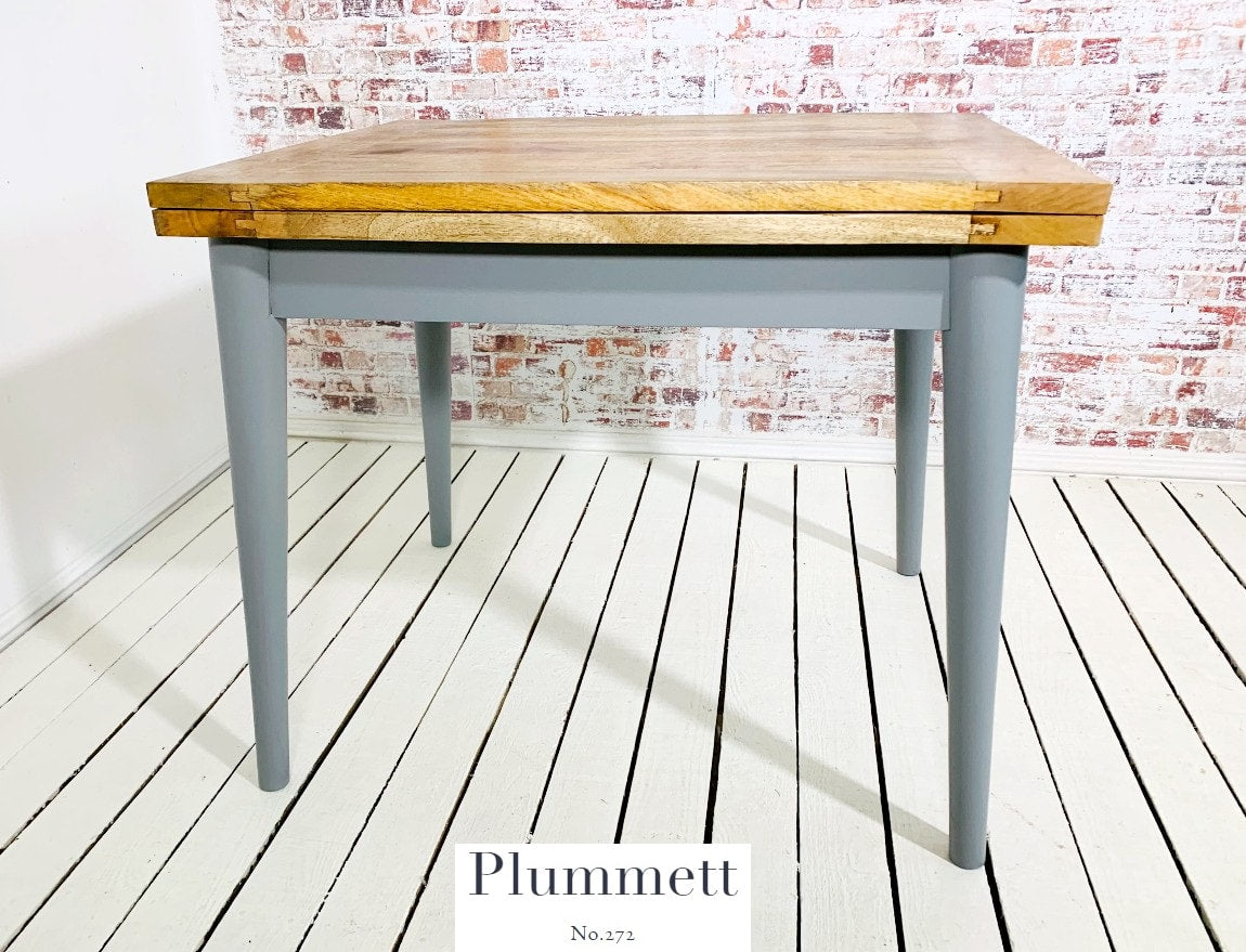 Painted Finish Extendable Mid-Century Rustic Modern Folding Dining Table