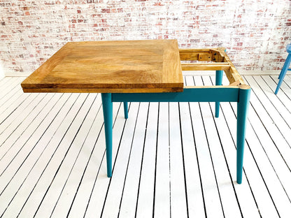 Painted Finish Extendable Mid-Century Rustic Modern Folding Dining Table