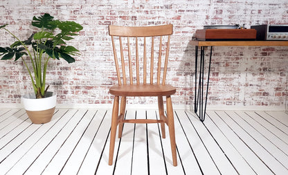 Modern Rustic Spindle Back Kitchen Dining Chairs Mid-Century