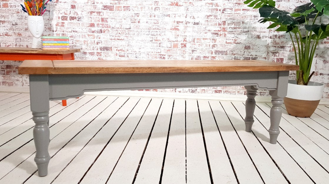 Extendable Traditional Farmhouse Dining Table Set with Turned Legs and Slat Back Chairs Bench