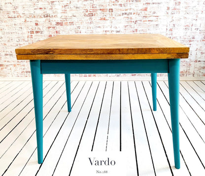 Extendable Mid-Century Folding Dining Table with Modern Rustic Chairs Dining Set