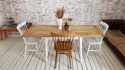 Extendable Mid-Century Folding Dining Table with Contrasting Nordic Chairs Dining Set