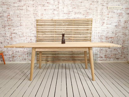 Natural Oak Extending Mid-Century Modern Dining Table