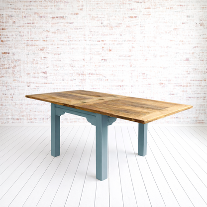 Square Leg Rustic Extending Farmhouse Dining Table Painted Finish