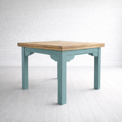 Square Leg Rustic Extending Farmhouse Dining Table Painted Finish