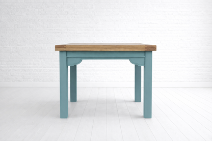 Square Leg Rustic Extending Farmhouse Dining Table Painted Finish