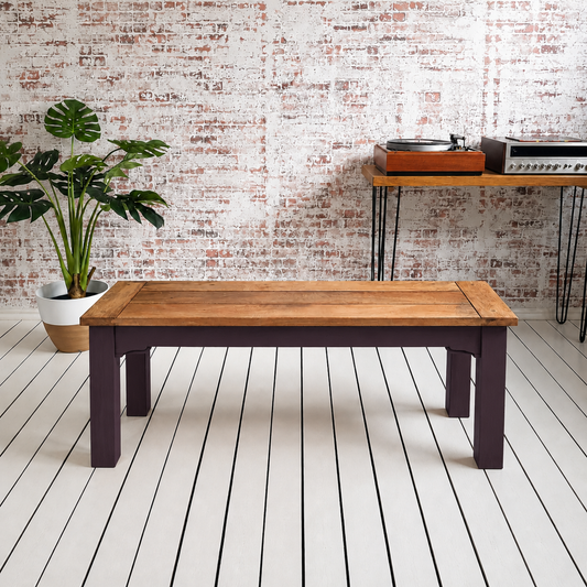 Painted Finish Farmhouse Kitchen Dining Bench with Square Legs - Any Farrow & Ball