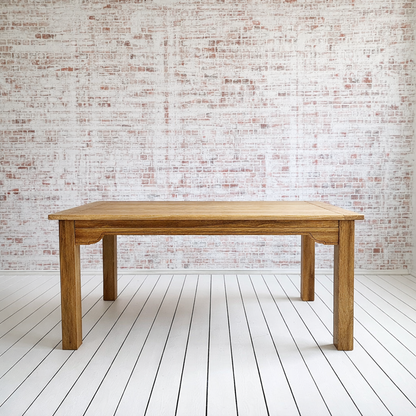 Natural Finish Contemporary Square Leg Extendable Modern Rustic Farmhouse Dining Table