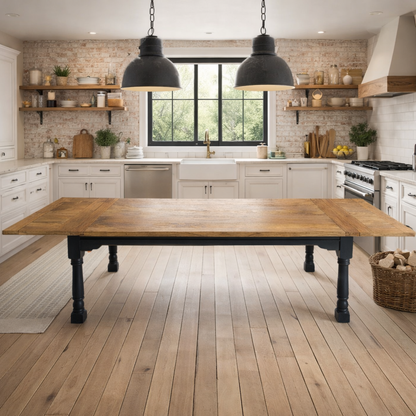 Very Large Extendable Rustic Farmhouse Dining Table Painted Finish - 14-16 Seater - 10ft