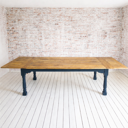 Very Large Extendable Rustic Farmhouse Dining Table Painted Finish - 14-16 Seater - 10ft
