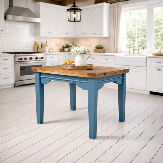 Tapered Leg Extending Farmhouse Dining Table to Seat Eight People - Modern Rustic Style