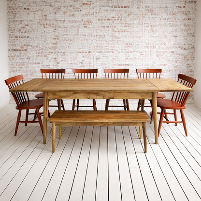 Mid-Century Extending Dining Table with Painted Nordic Chairs