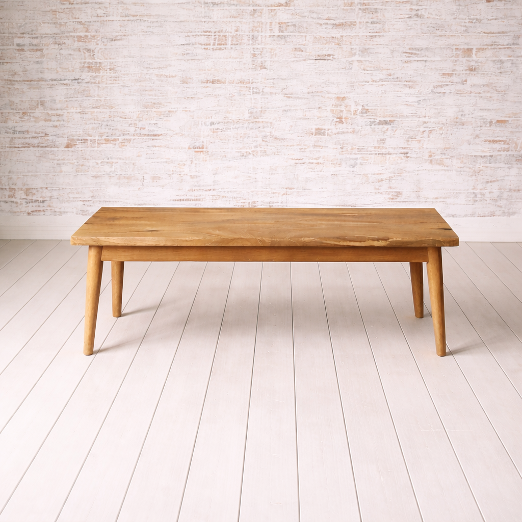 Mid-Century Modern Living Hardwood Dining Bench