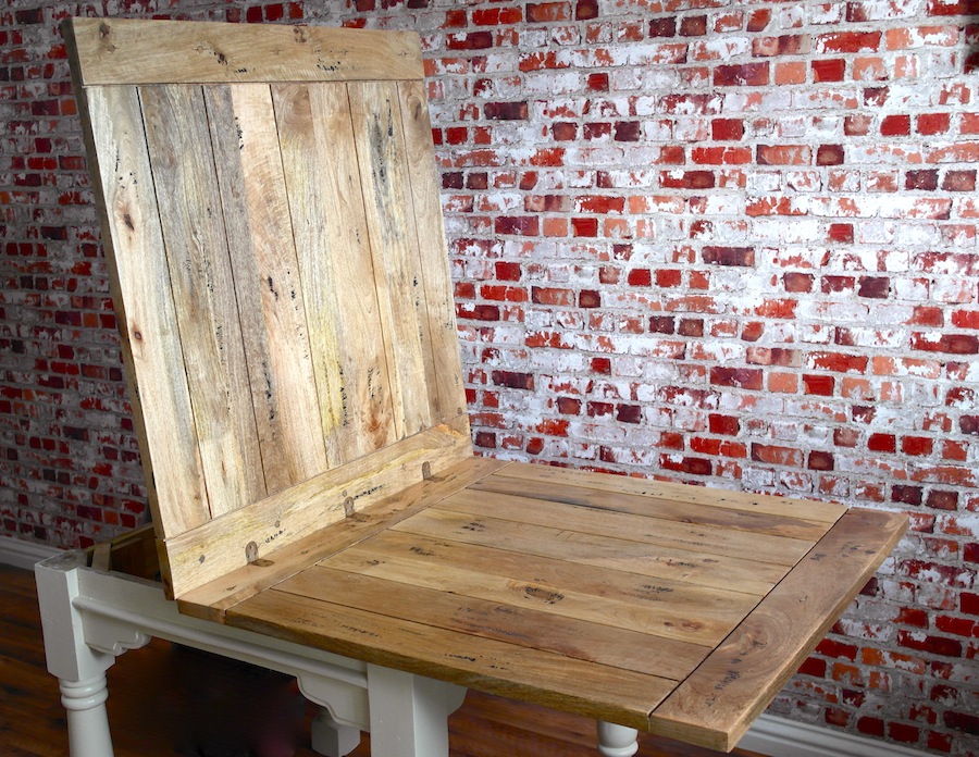 Extending Rustic Folding Dining Table Drop Leaf Space ...