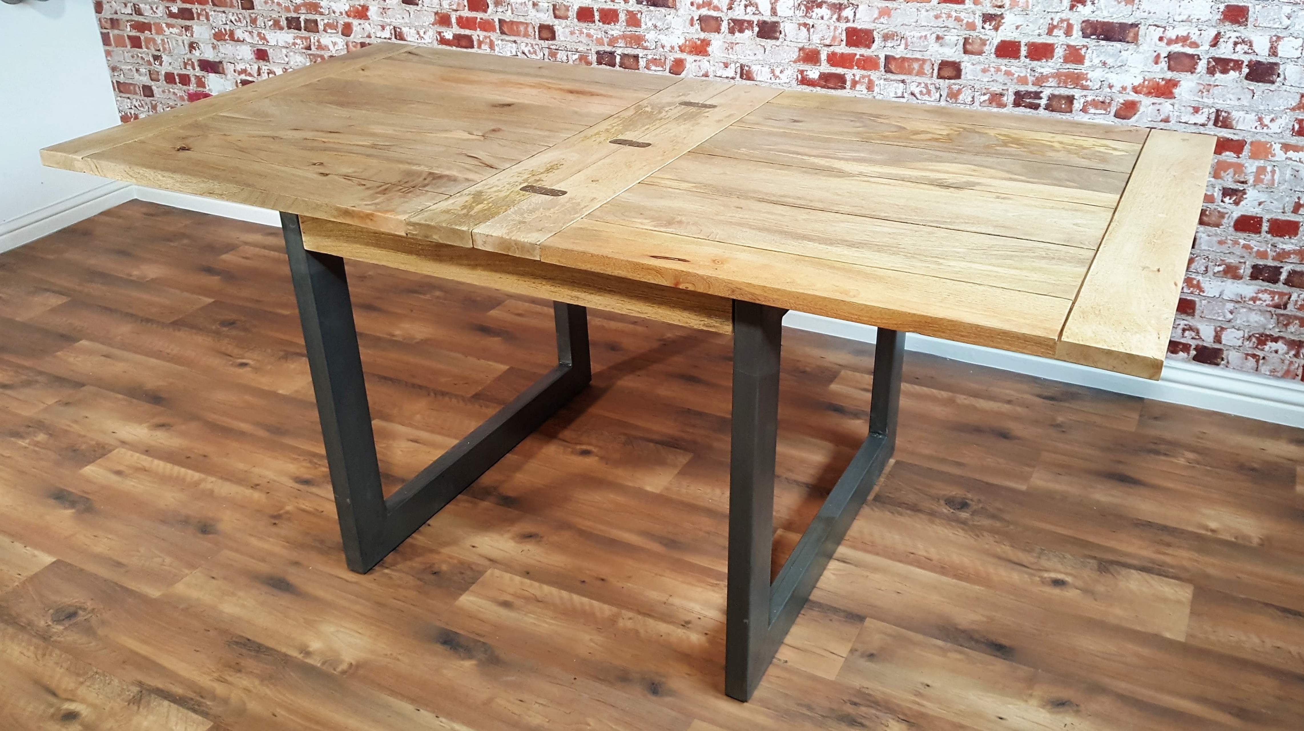 Extending Rustic Folding Dining Table Drop Leaf Space 